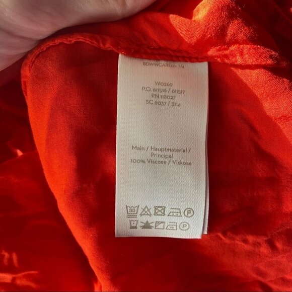 Boden Red Orange Long Sleeve Ruffle Blouse - Picture 7 of 7